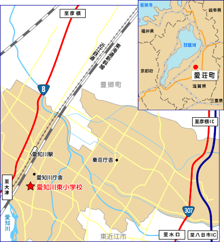 愛知川東小学校の地図
