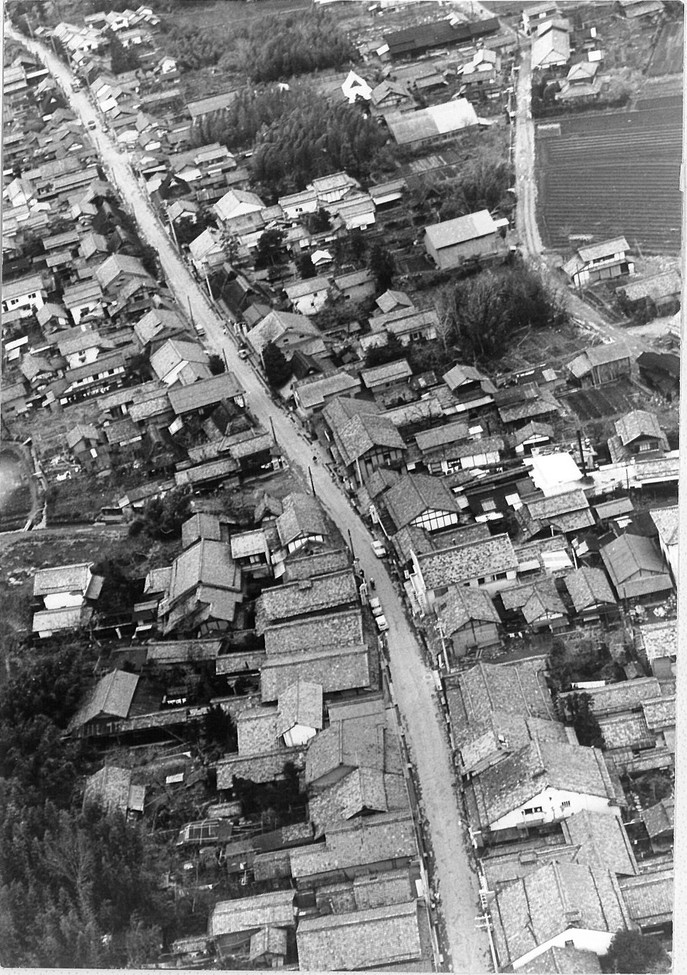 航空写真　中山道沿い　1965年ごろ